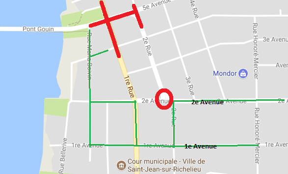 L’intersection 2e Rue – 2e Avenue entravée jusqu’à vendredi