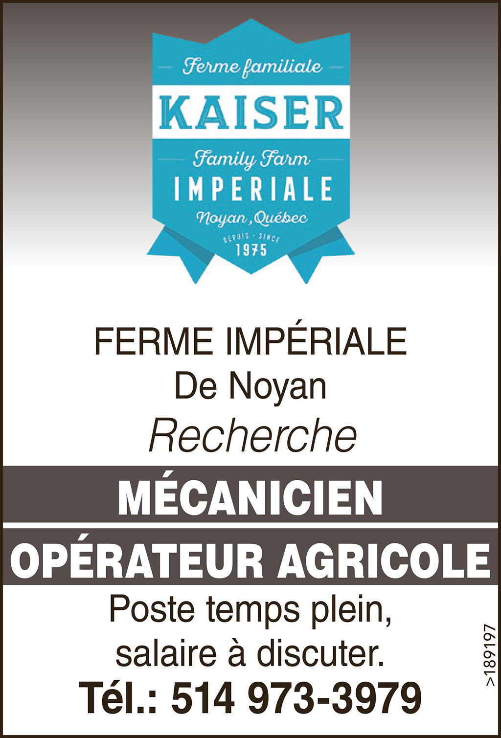 Logo de MÉCANICIEN / OPÉRATEUR AGRICOLE