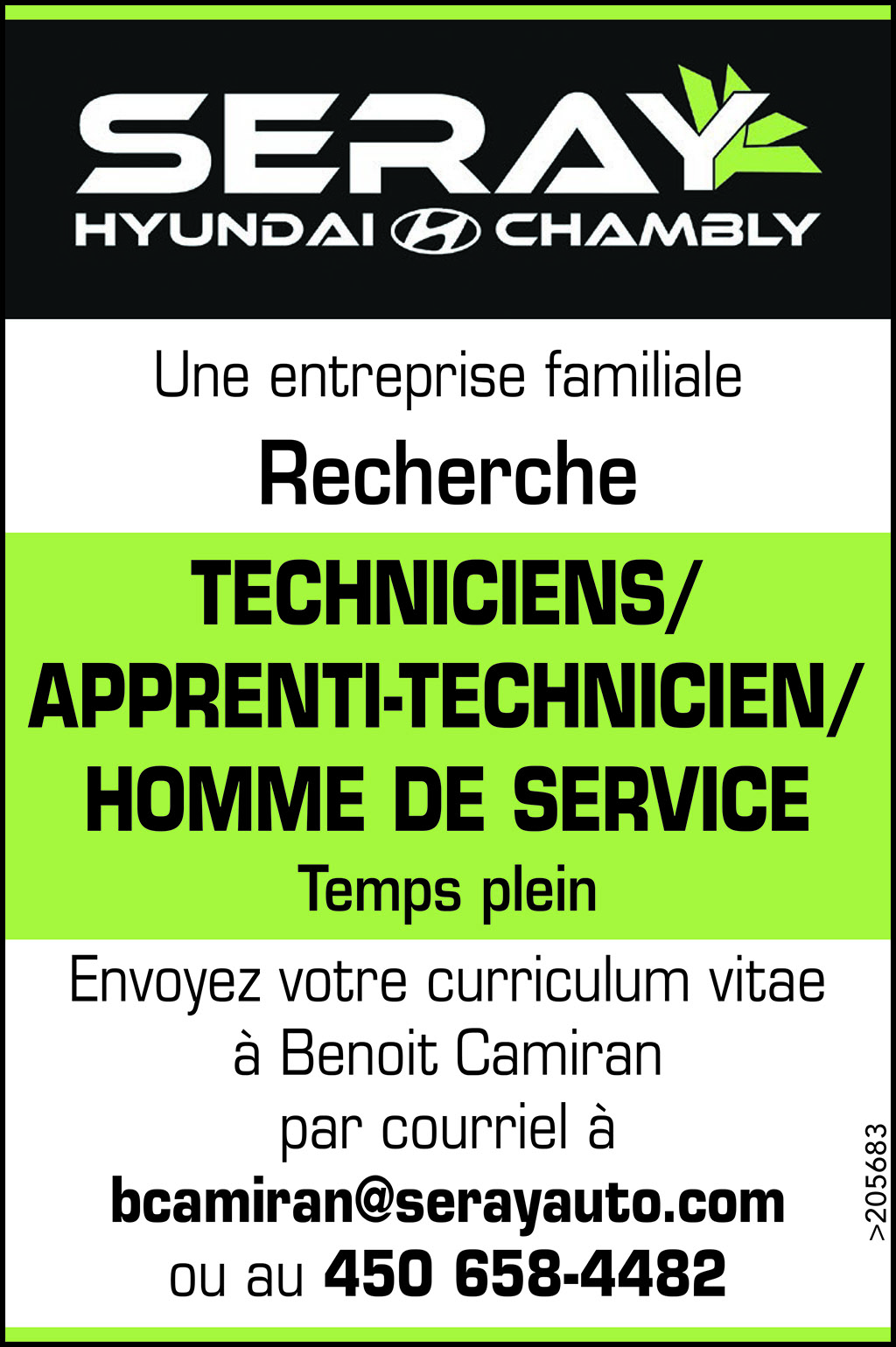 Logo de TECHNICIENS/ APPRENTI-TECHNICIEN/ HOMME DE SERVICE