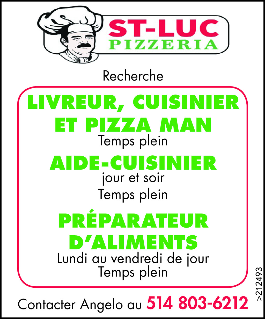 Logo de Livreur, cuisinier, pizza man, aide-cuisiner, préparateur d’aliments