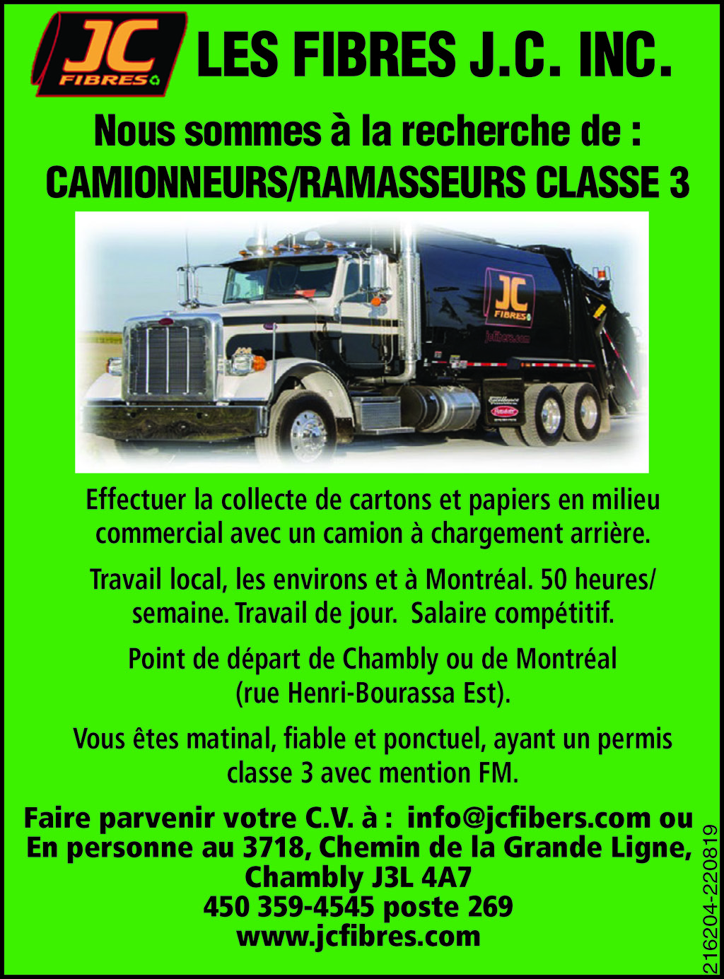 Logo de CAMIONNEURS/RAMASSEURS CLASSE 3