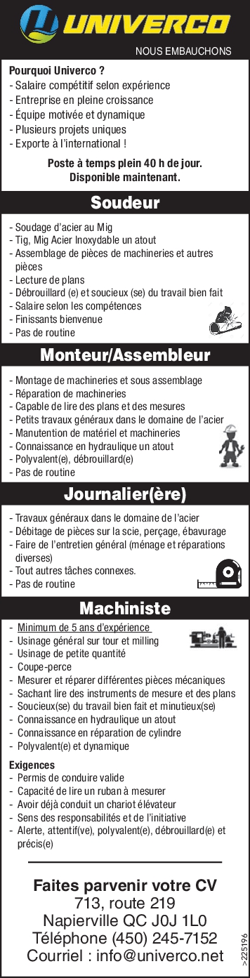 Logo de Soudeur / Monteur/Assembleur / Journalier(ère) / Machiniste