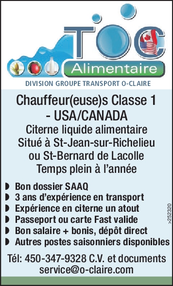 Logo de Chauffeur(euse)s Classe 1 – USA/CANADA