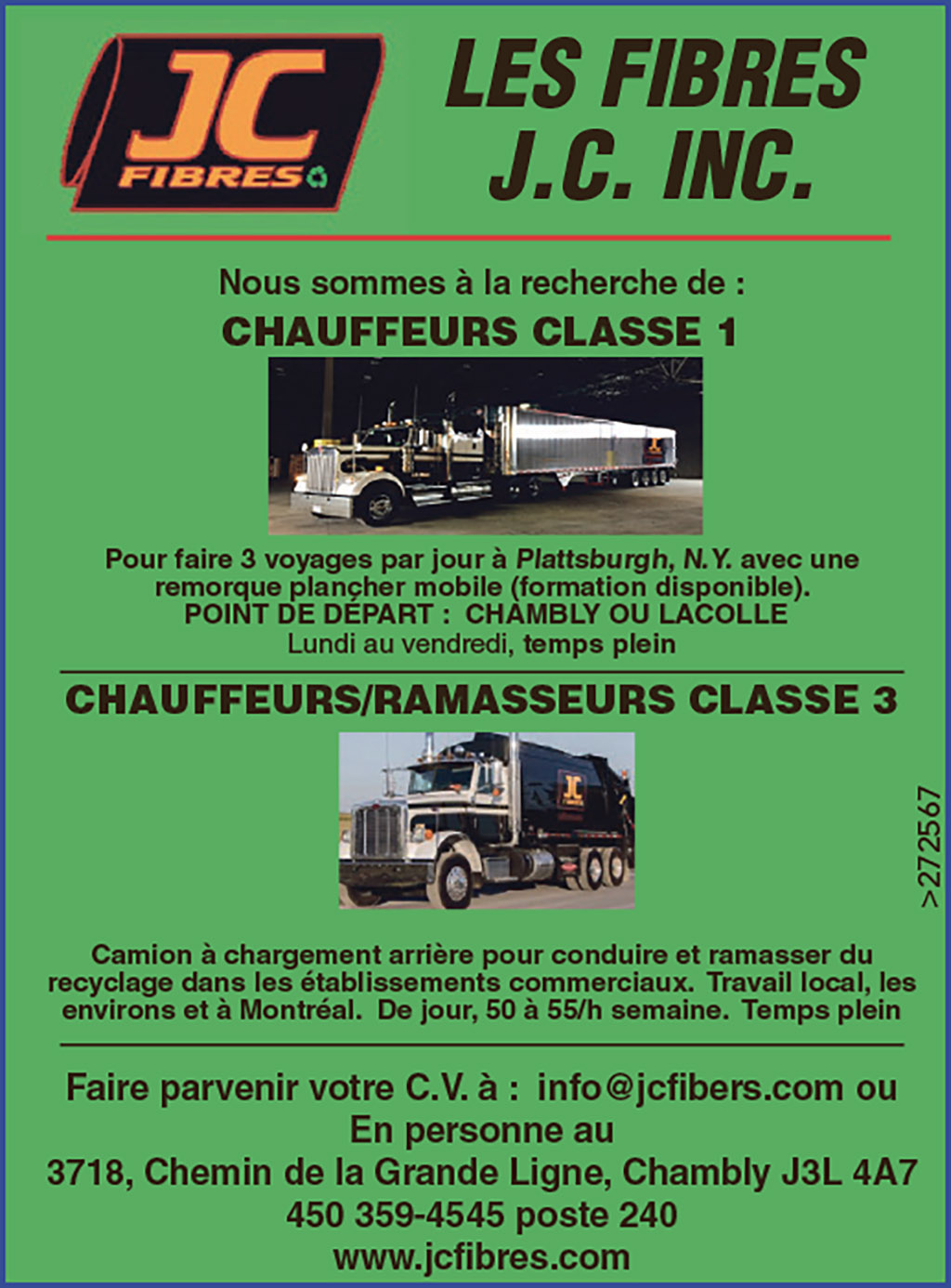 Logo de CHAUFFEURS CLASSE 1 • CHAUFFEURS/RAMASSEURS CLASSE 3