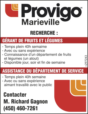 Logo de GÉRANT DE FRUITS ET LÉGUMES / ASSISTANCE DU DÉPARTEMENT DE SERVICE