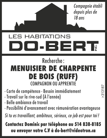 Logo de MENUISIER DE CHARPENTE DE BOIS (RUFF)