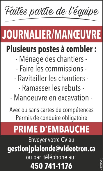 Logo de JOURNALIER/MANOEUVRE