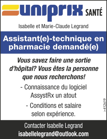 Logo de Assistant(e)-technique en pharmacie demandé(e)