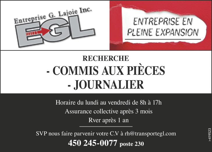Logo de – COMMIS AUX PIÈCES – JOURNALIER