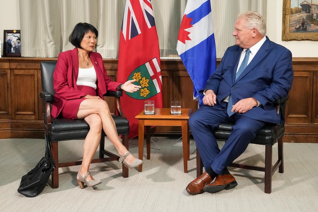 Doug Ford et Olivia Chow divergent sur les moyens de soutenir financièrement Toronto