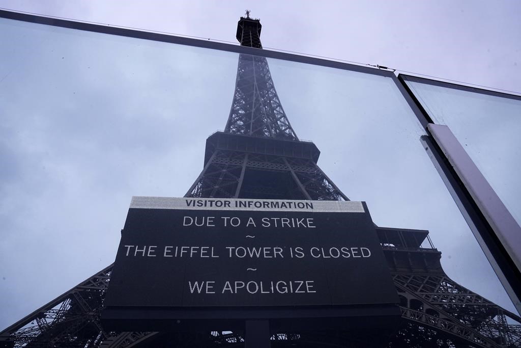 La tour Eiffel fermée aux visiteurs en raison d’une grève