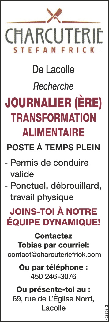 Logo de JOURNALIER (ÈRE) TRANSFORMATION ALIMENTAIRE